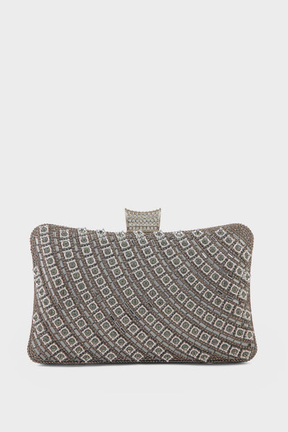 Party Wear Clutch BK4117-Gun Metallic
