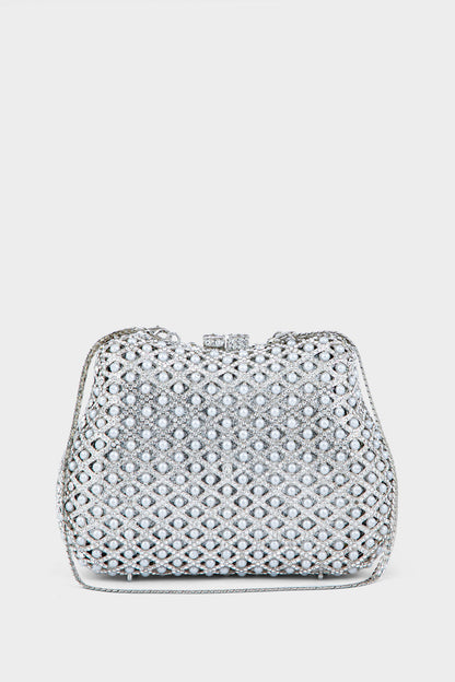 Party Wear Clutch BK4008-Silver