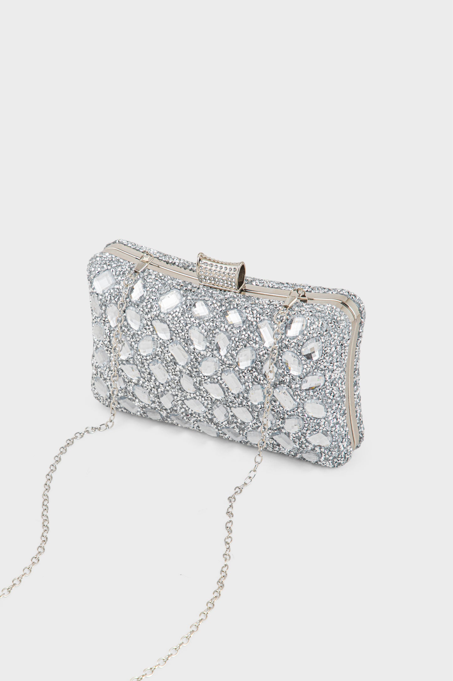 Party Wear Clutch BK4132-Silver