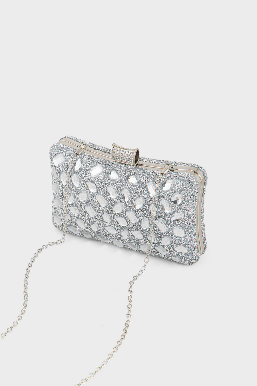 Party Wear Clutch BK4132-Silver