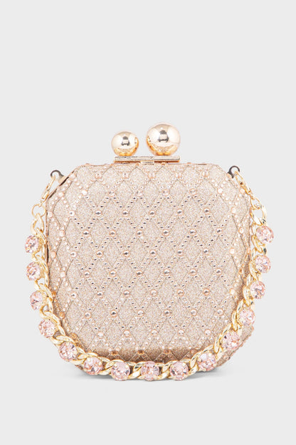 Party Wear Clutch BK4045-Peach
