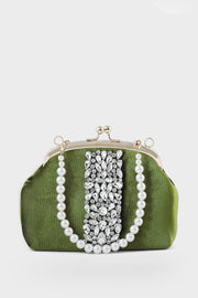 Party Wear Clutch Bk4033-Botl Green
