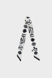 Premium Silk Bag Scarf BF0004-White