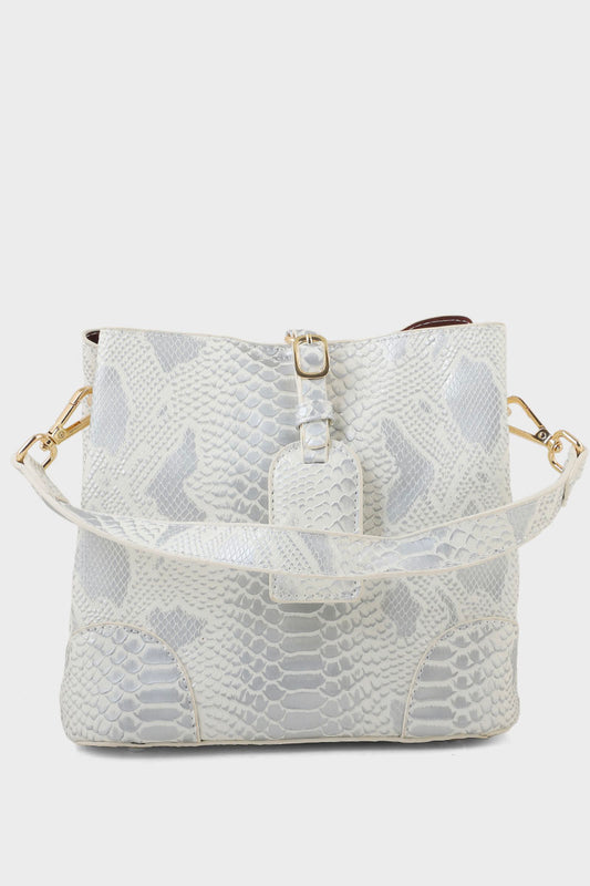 Bucket Hand Bags B15186-White