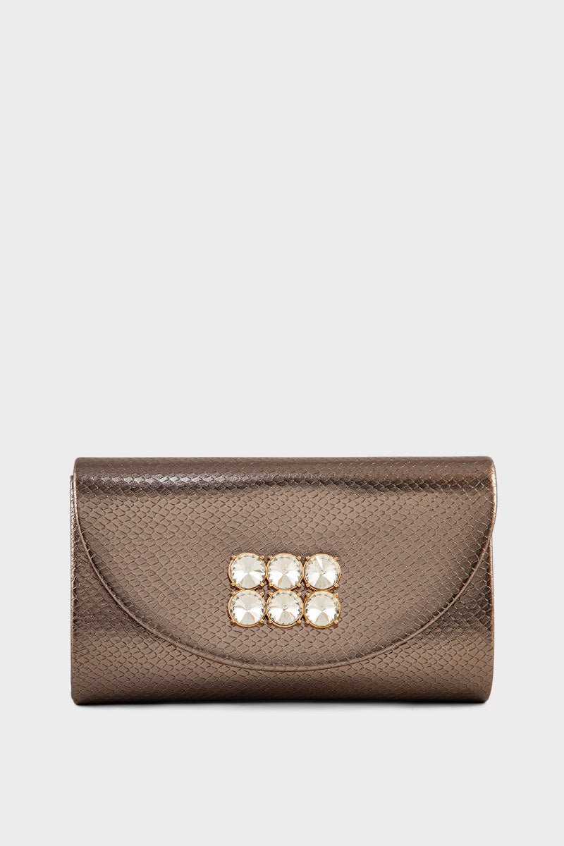 Party Wear Clutch BK4075-Gun Metallic