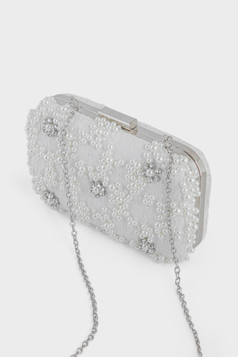 Party Wear Clutch BK4104-Ivory