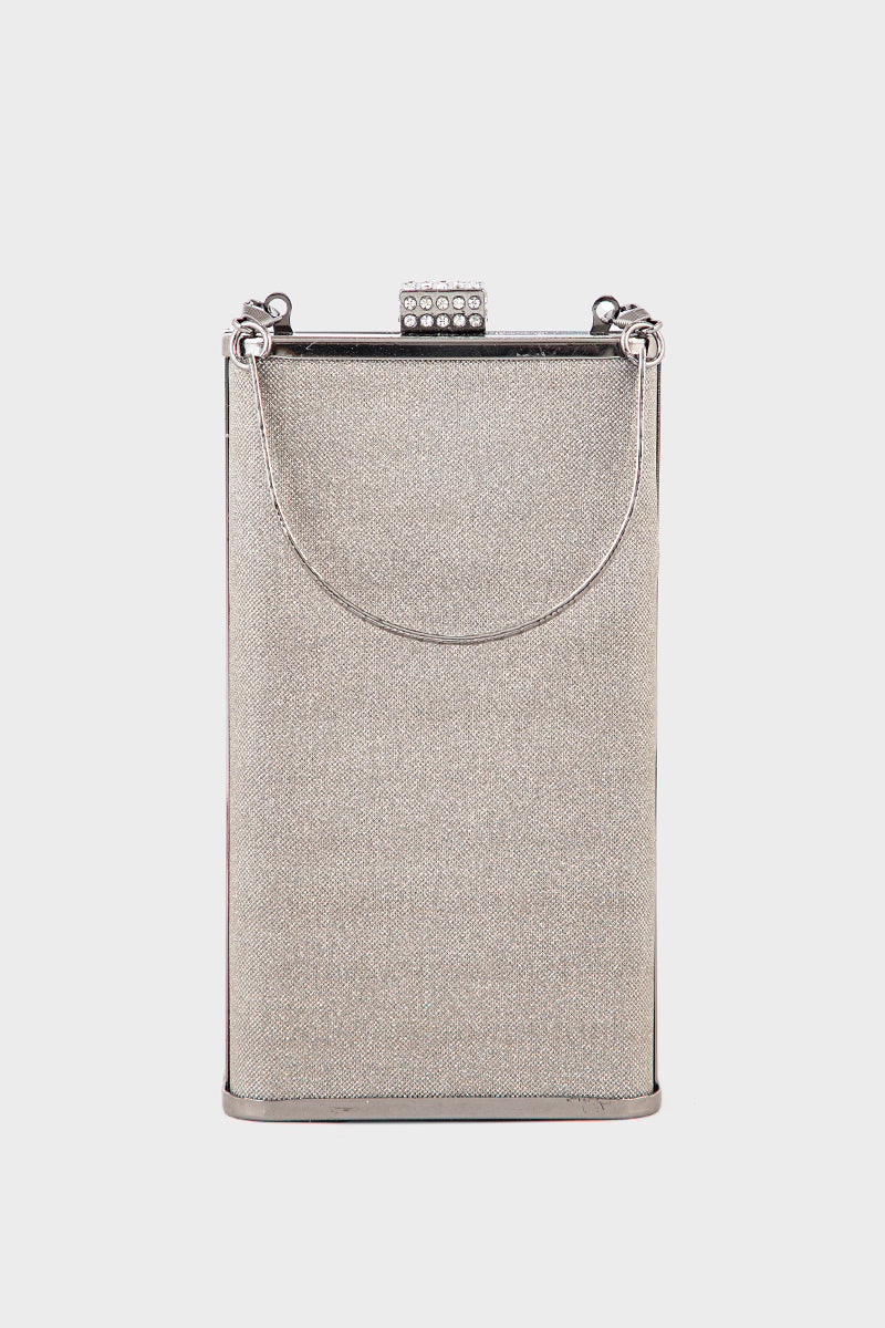 Party Wear Clutch BK4069-Gun Metallic