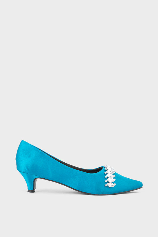 Party Wear Court Shoes IP5009-Teal Green