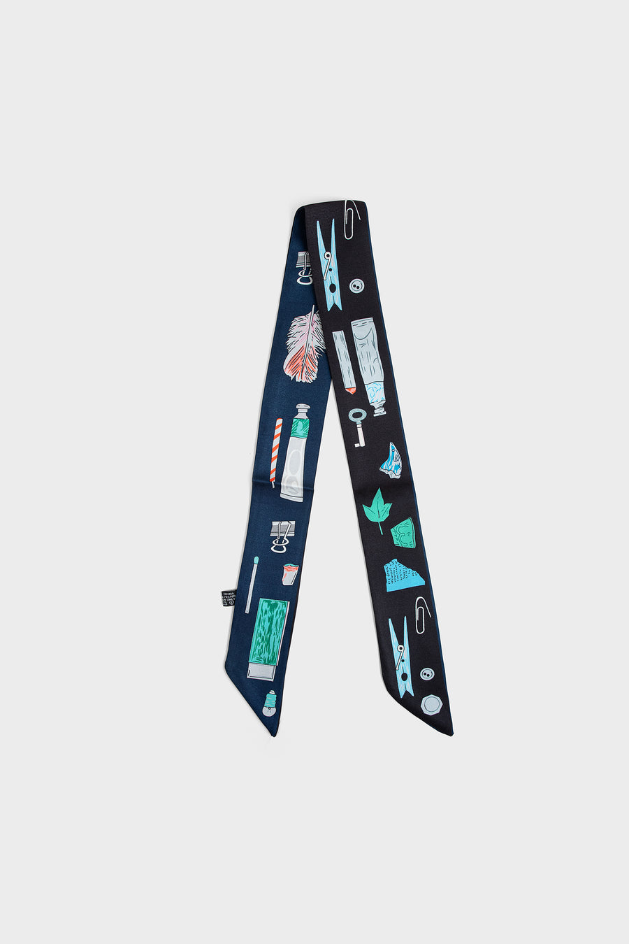 Premium Silk Bag Scarf BF0001-Navy