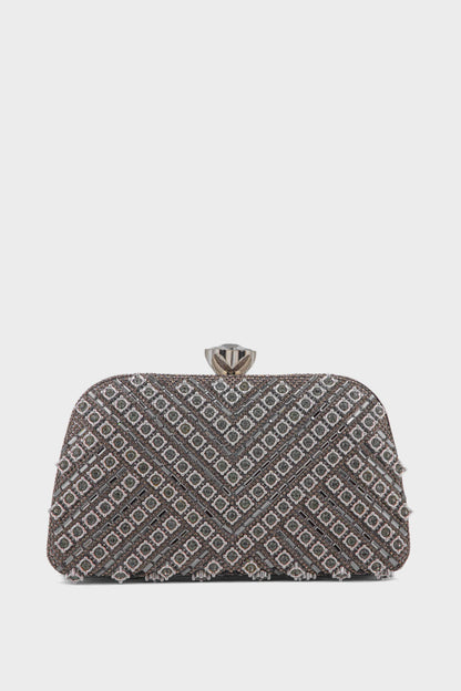 Party Wear Clutch BK4118-Silver
