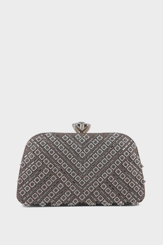 Party Wear Clutch BK4118-Silver