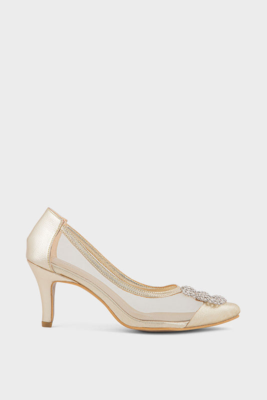 Party Wear Court Shoes IP5024-Gold