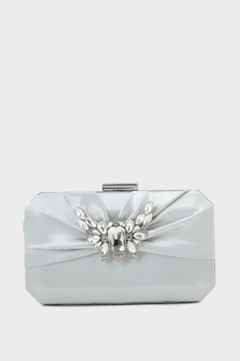 Party Wear Clutch B21598-Silver