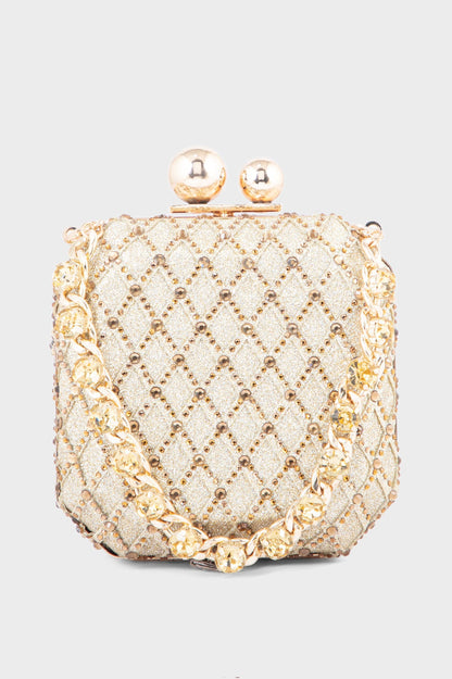 Party Wear Clutch BK4045-Golden