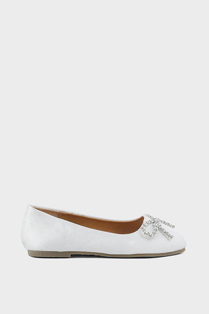 Girls Formal Pumps Q10034-White