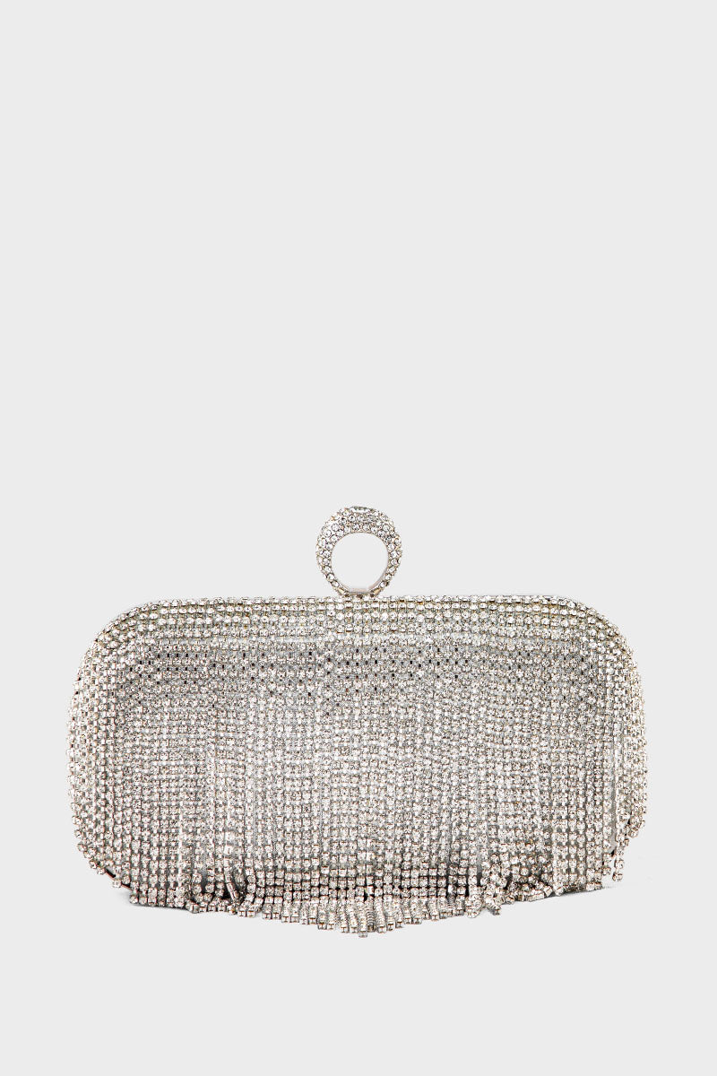Party Wear Clutch BK4097-Silver