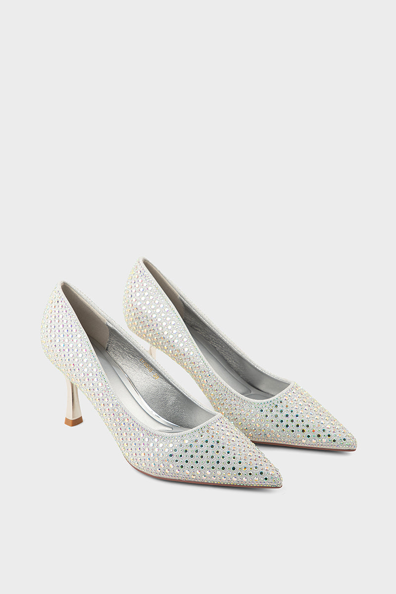 Party Wear Court Shoes IP5045-Silver