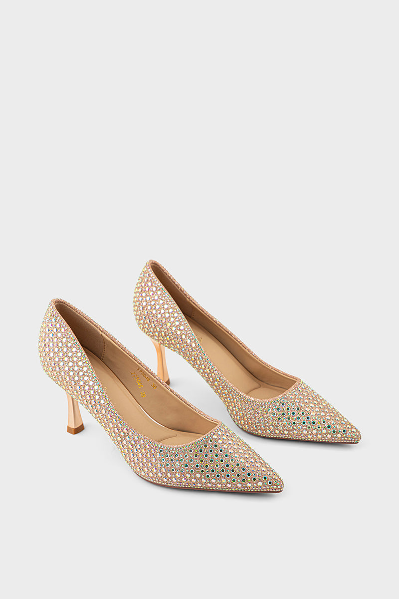 Party Wear Court Shoes IP5045-Champagne