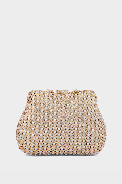 Party Wear Clutch BK4008-Golden
