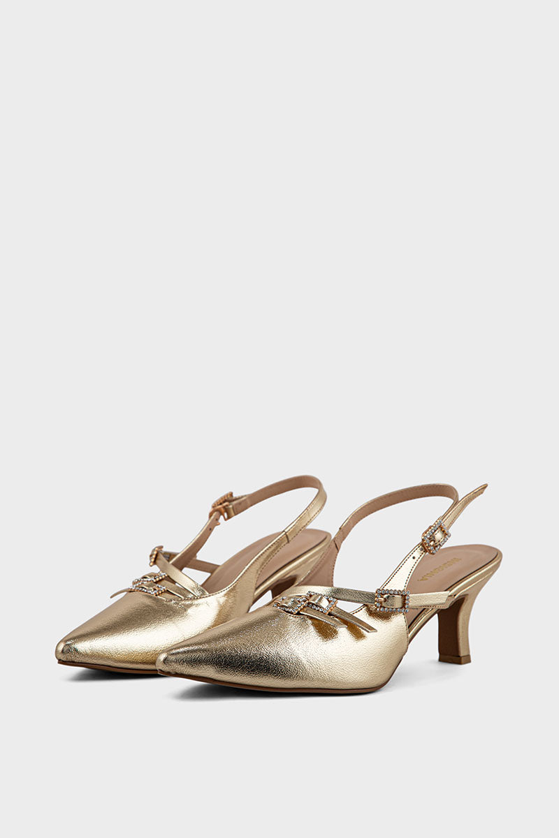 Party Wear Sling Back IP4033-Gold