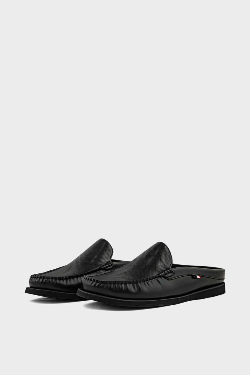 Men Casual Back Open Moccs MC6502-Black