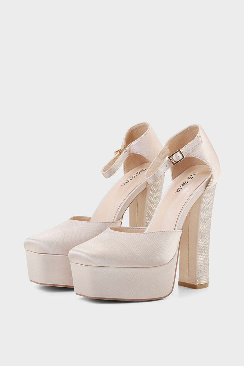 Party Wear Court Shoes I23728-Ivory