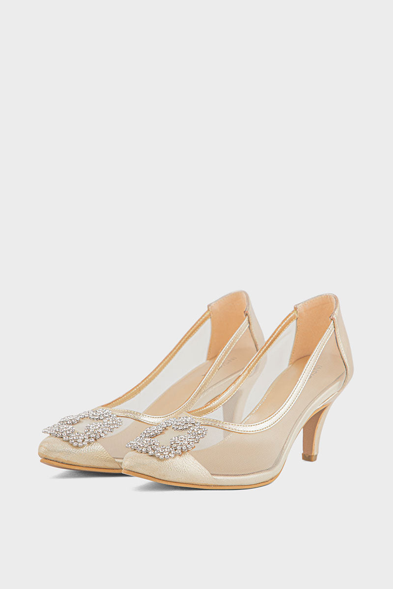 Party Wear Court Shoes IP5024-Gold