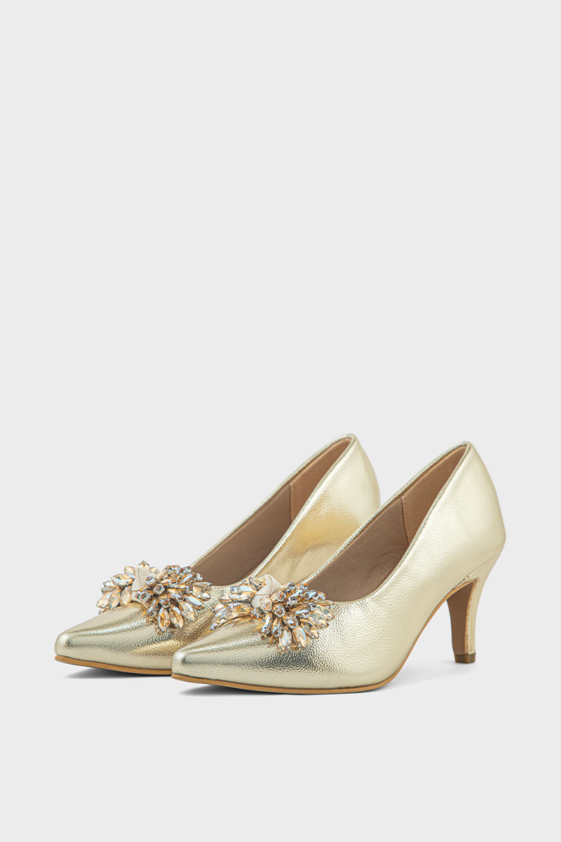 Pary Wear Court Shoes IP5025-Dull Gold