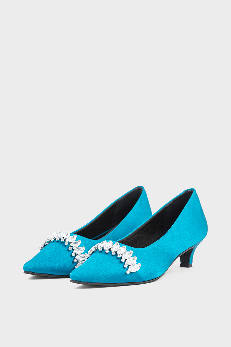 Party Wear Court Shoes IP5009-Teal Green