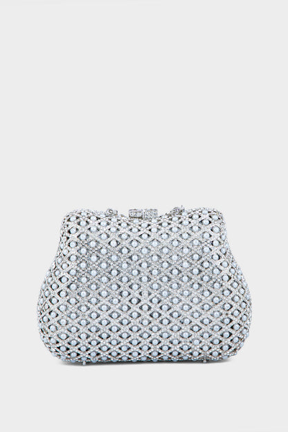 Party Wear Clutch BK4008-Silver