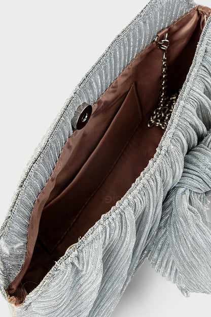 Party Wear Clutch BK4131-Silver