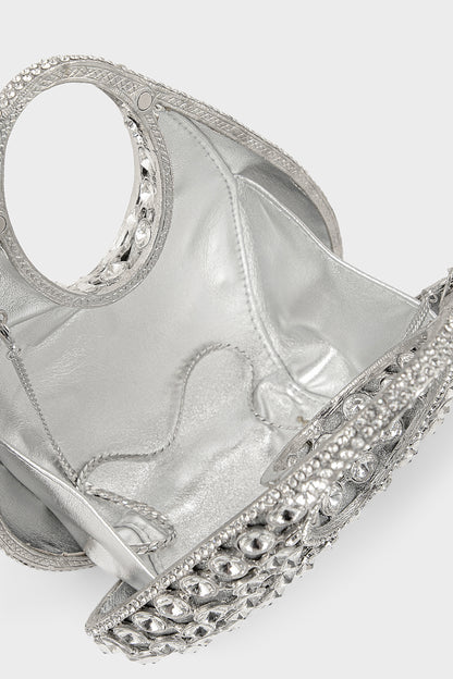Party Wear Clutch BK4160-Silver