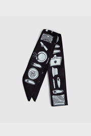Premium Silk Bag Scarf BF0004-Black