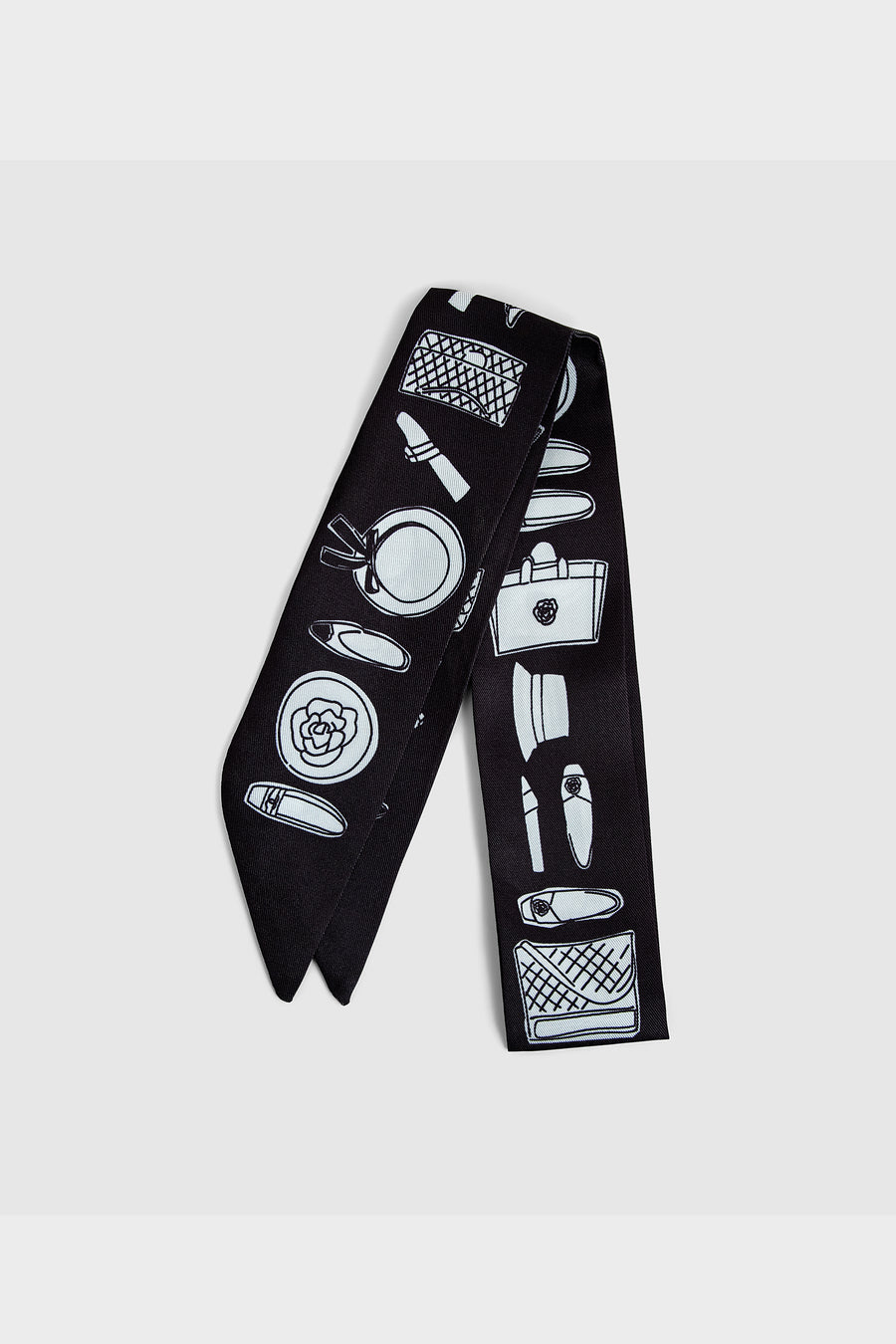 Premium Silk Bag Scarf BF0004-Black