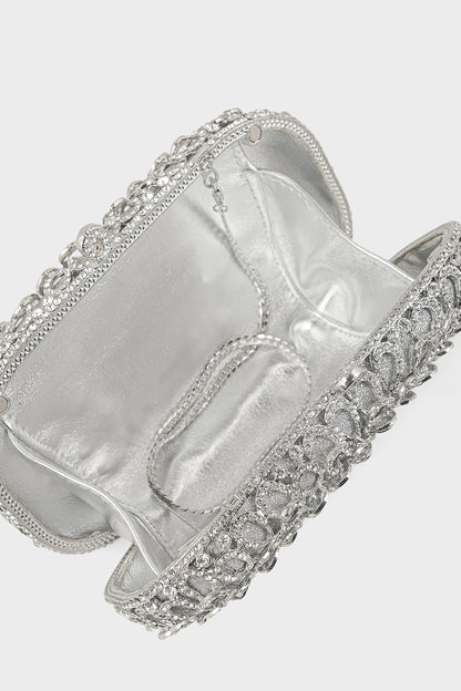 Party Wear Clutch BK4139-Silver
