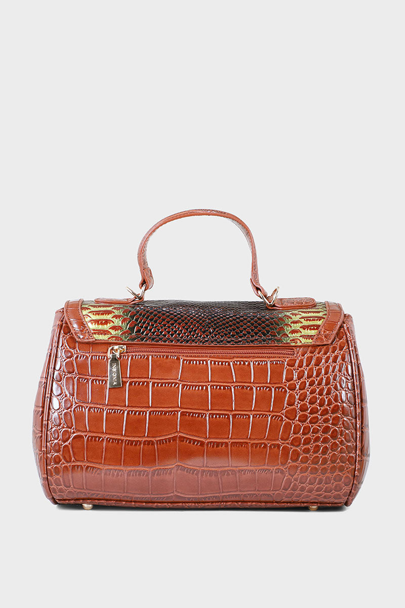 Top Handle Hand Bags B15095-Brown