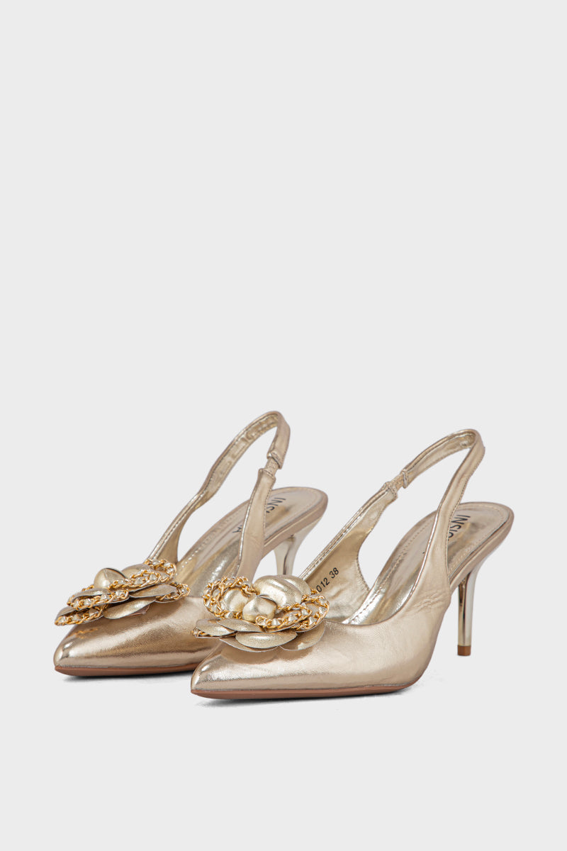 Party Wear Sling Back IP4012-Golden