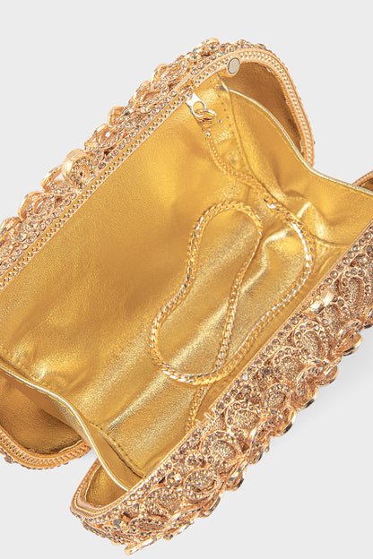 Party Wear Clutch BK4139-Golden