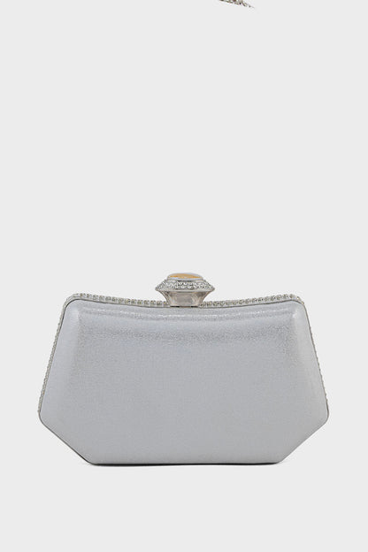 Party Wear Clutch BK4111-Silver