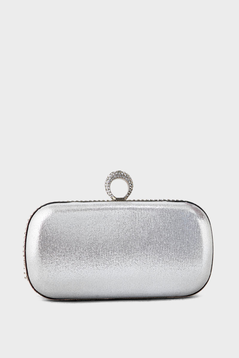 Party Wear Clutch BK4097-Silver
