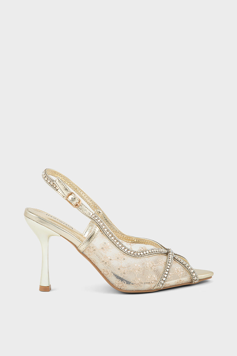 Party Wear Sling Back IP4050-Gold