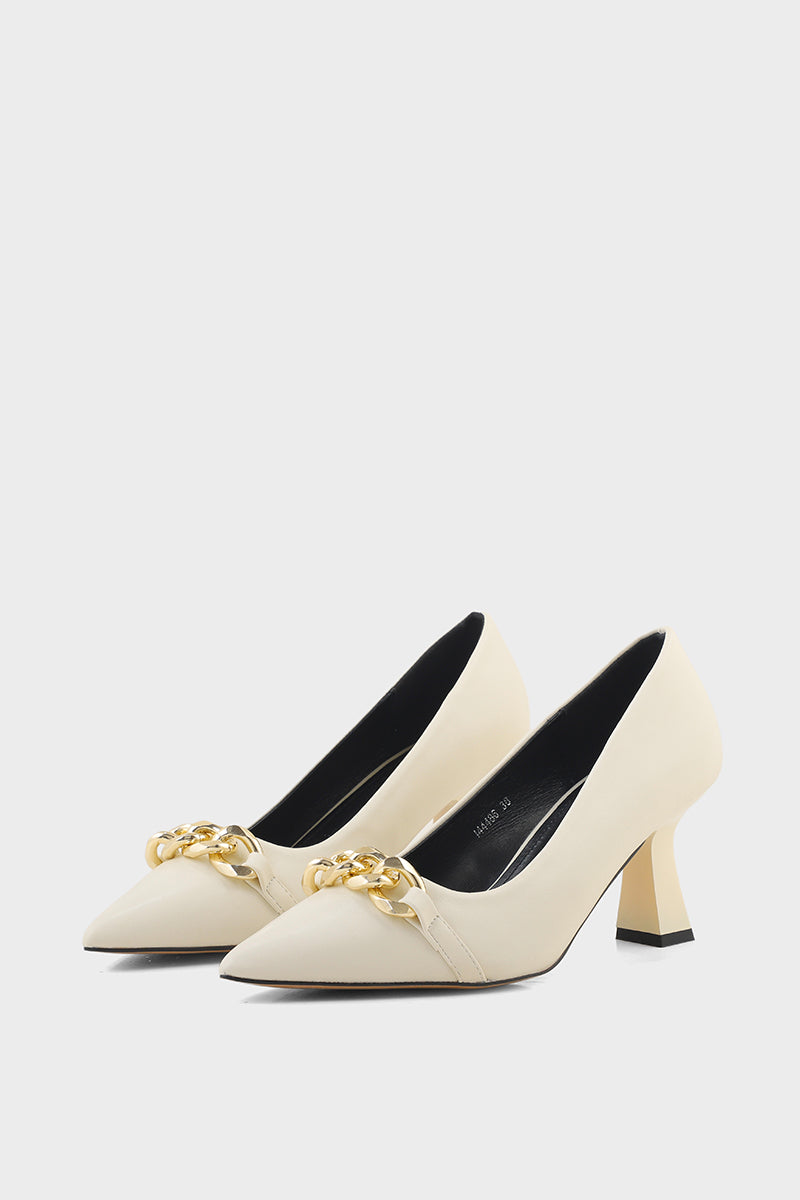 Formal Court Shoes I44486-Off White