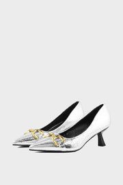 Formal Court Shoes I44469-Silver