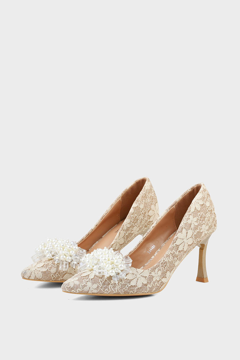 Formal Court Shoes I44464-Champagne