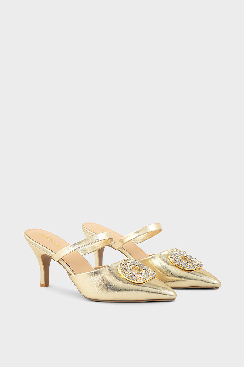 Party Wear Mule IP8513-Dull Gold