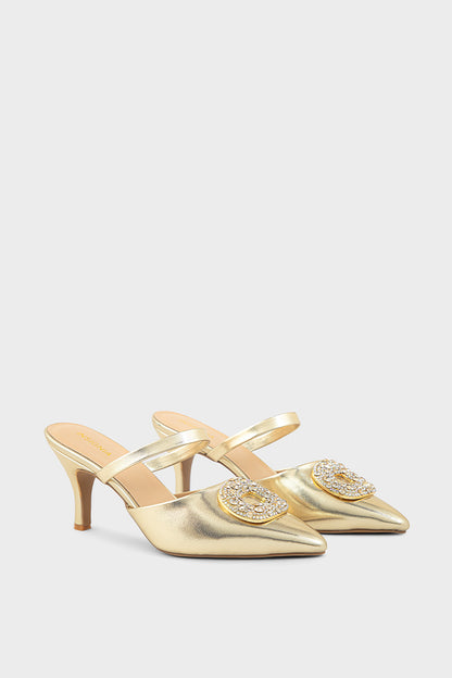 Party Wear Mule IP8513-Dull Gold