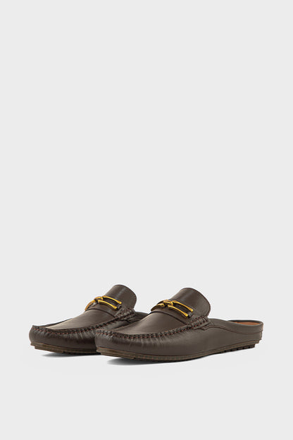 Men Casual Back Open Moccs MC6504-Brown