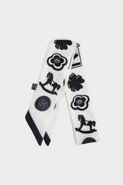 Premium Silk Bag Scarf BF0004-White