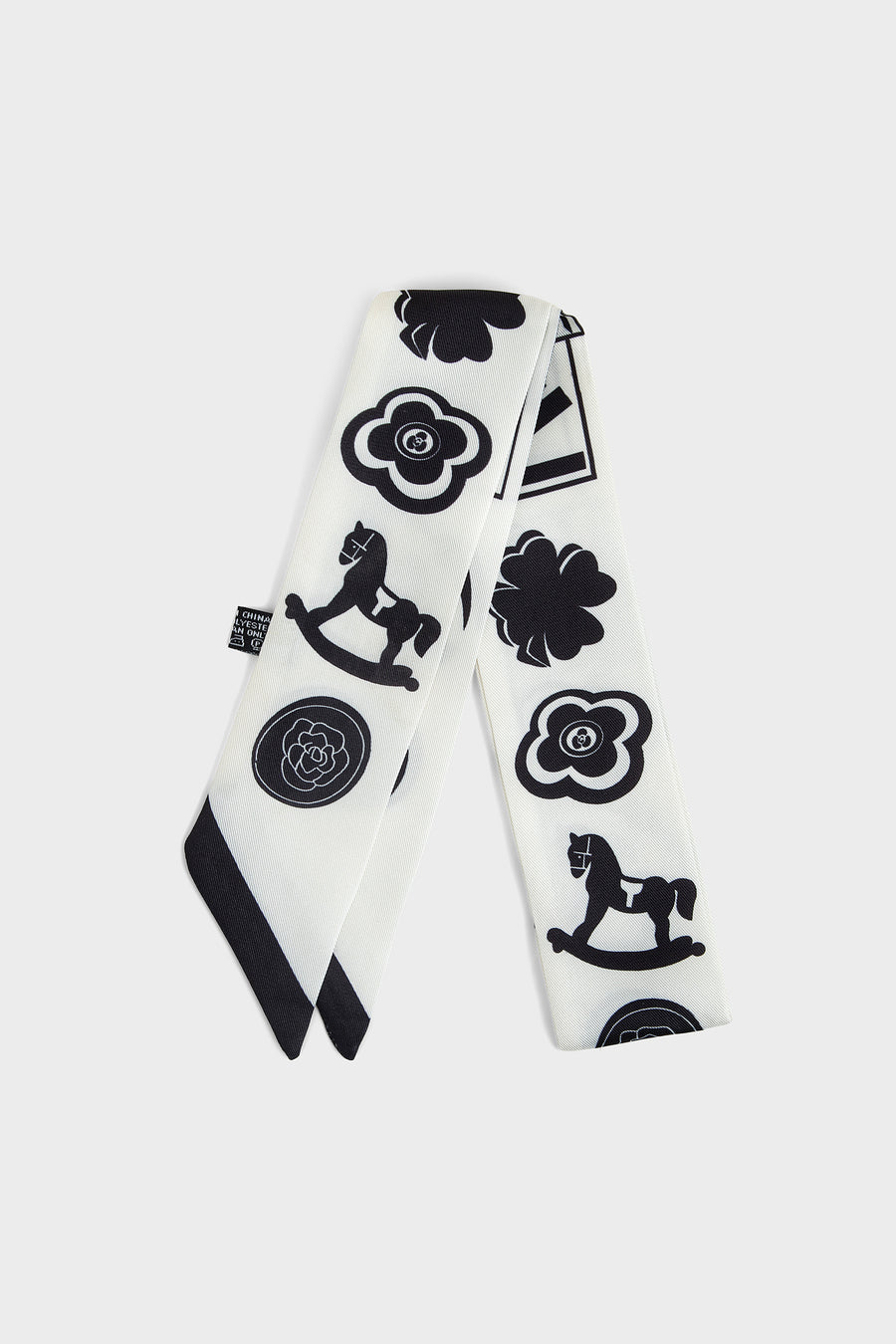 Premium Silk Bag Scarf BF0004-White