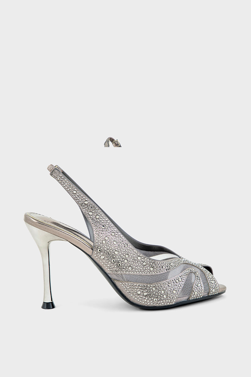 Party Wear Sling Back IP4049-Pewter